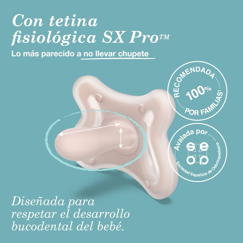 Suavinex Chupete todosilicona tetina Fisiológica SX Pro 0-6 meses