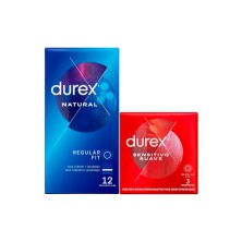 Durex Natural 12 unidades + 3 Sensitivo Suave