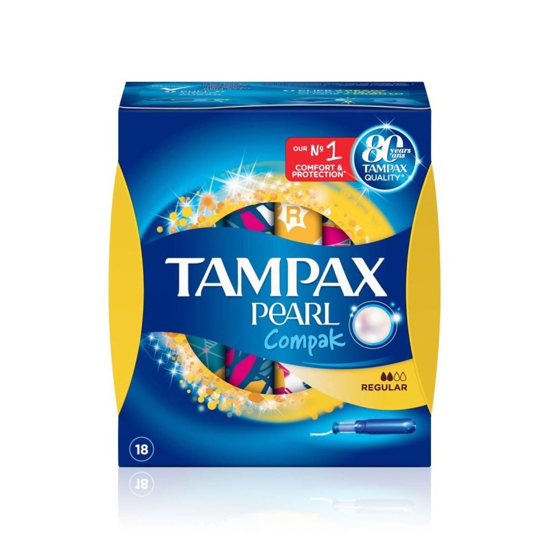 Cambiable cuscús Impuro Tampax Compak Pearl Regular 18 tampones ¡Envío 24h! | Farmacia Coirós