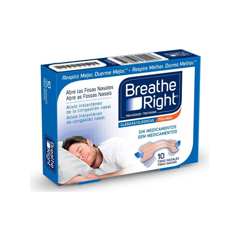 Breath Right tiras clásicas grandes 10 unidades