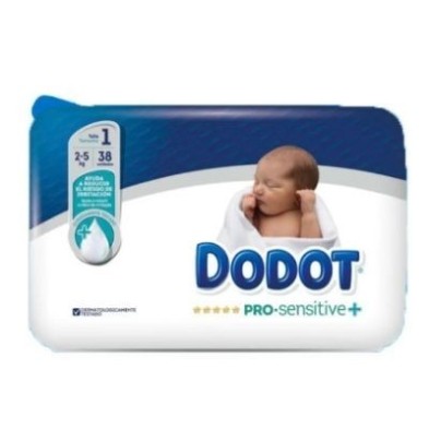 Dodot® Pro-Sensitive+ Pañales Talla 1, 38 unidades