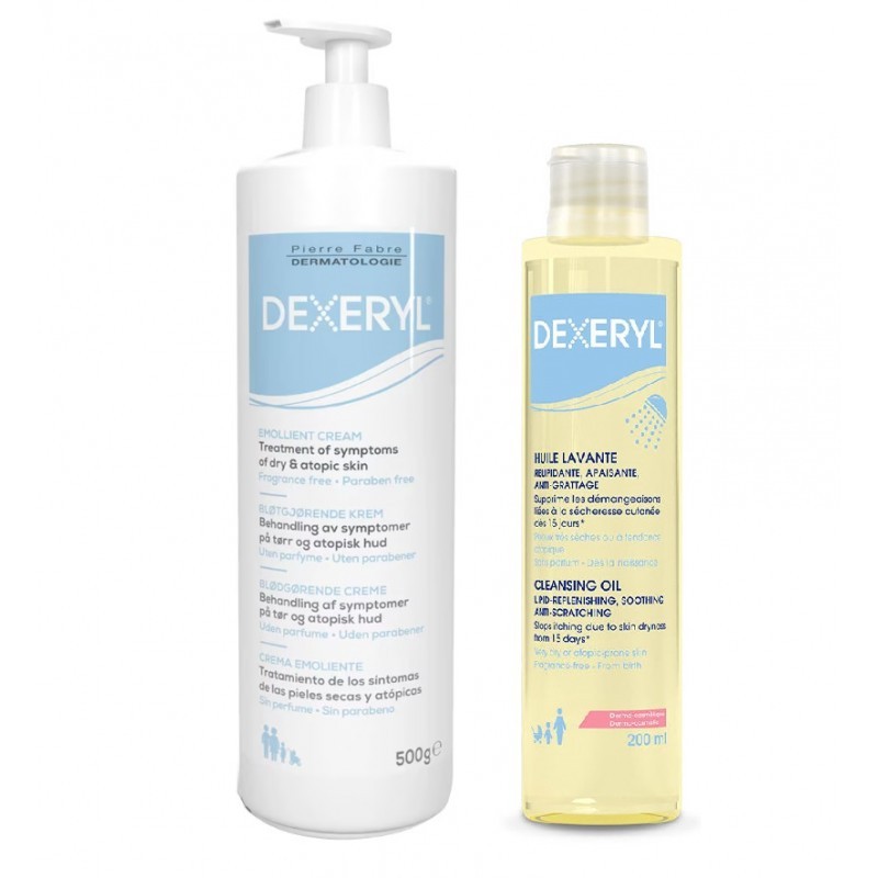 Kit Dexeryl Crema Emoliente 500g + Dexeryl Aceite 200 ml REGALO